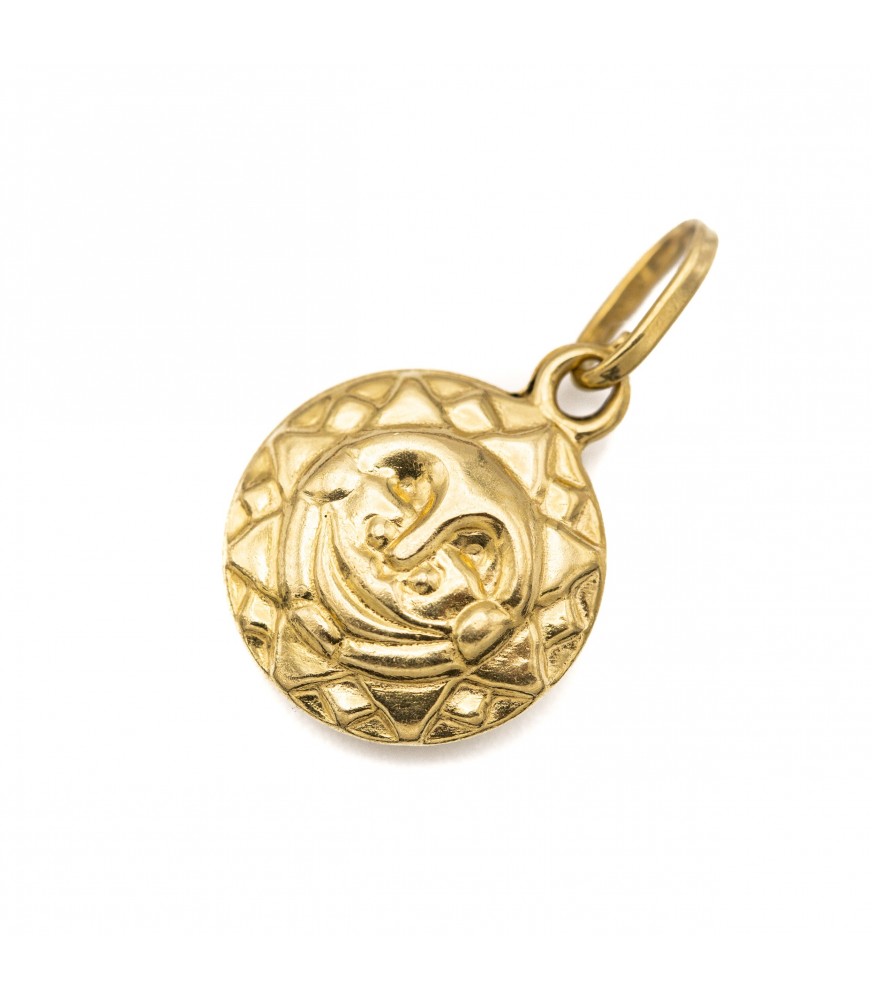 Sien - Vintage gold sun pendant - 18 ct 