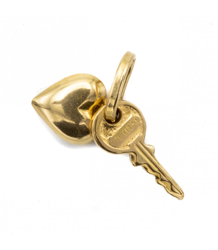 Vintage Heart of Gold Key Necklace