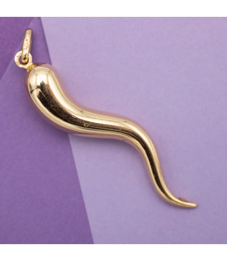 cornicello cornetto - 18 K Italian Horn pendant - good luck charm