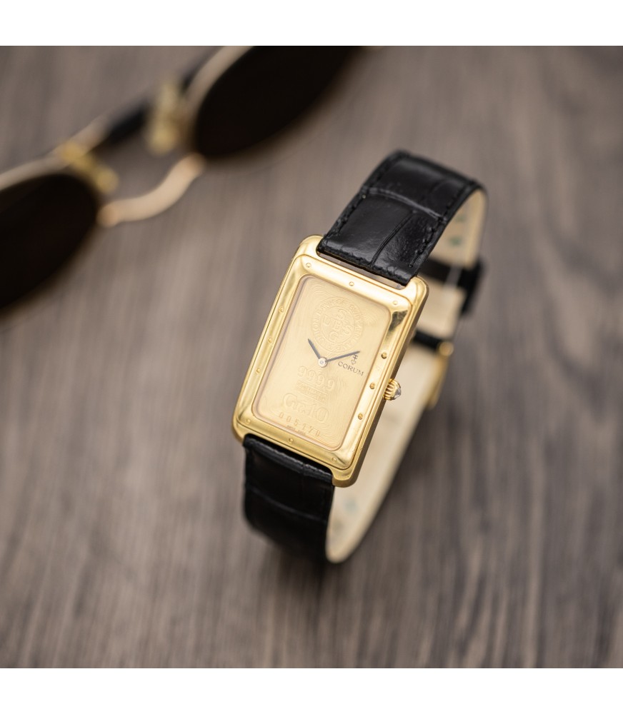 Corum 10 Gram 999.9 Ingot Watch - Men's 18k Yellow Gold Dress Watch ...