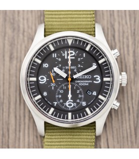 Maestro Vej Ret Seiko SNDA25 Chronograph - Men's Military Style Chronograph Watch - Ref.  7T92-0JS0