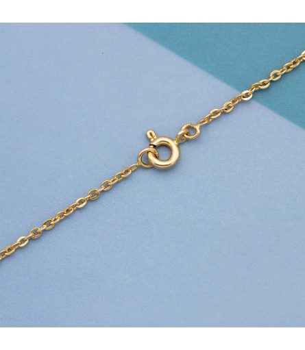 Nina - long small and light 18 K solid yellow gold chain necklace