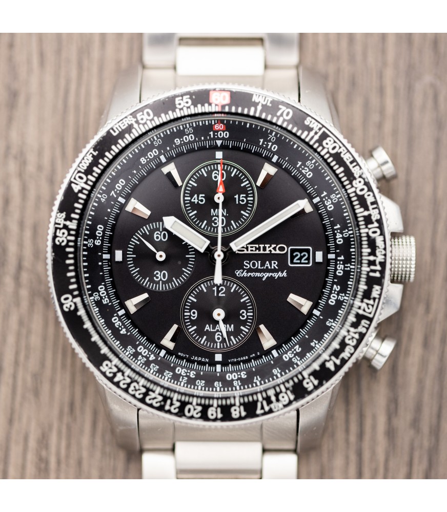 Seiko Prospex Solar Chronograph - Men's Pilot Quartz Watch - Ref.