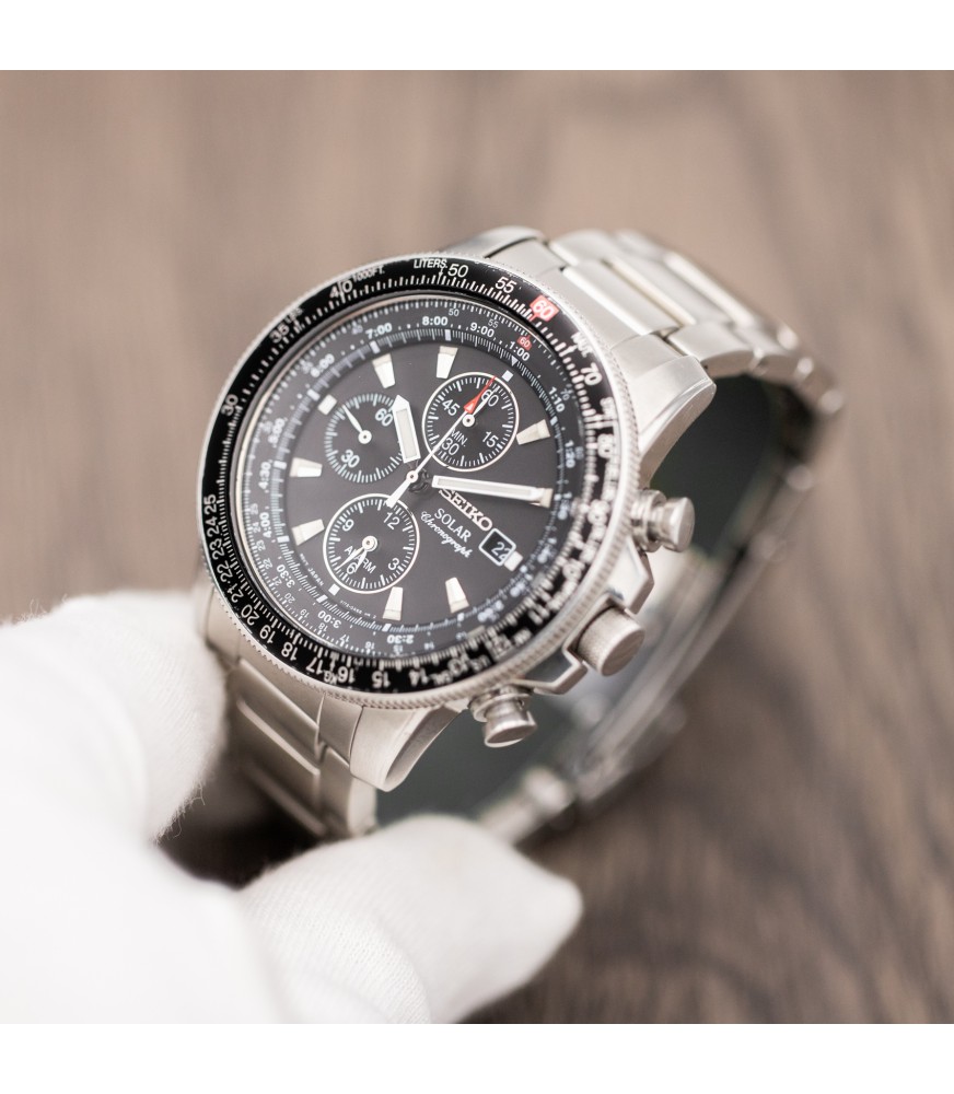 Seiko Prospex Solar Chronograph Men S Pilot Quartz Watch Ref V172 0ac0