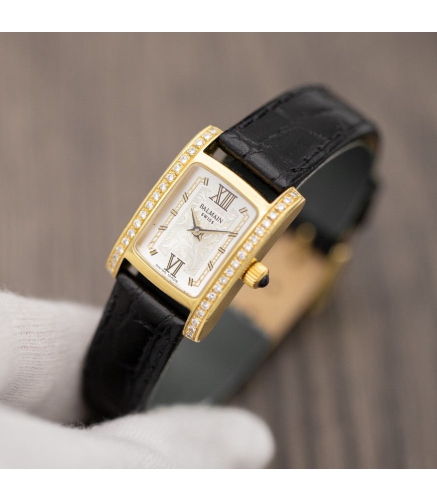 Pierre Balmain Arabesque - Vintage 18k Solid Yellow Gold and Diamond ...