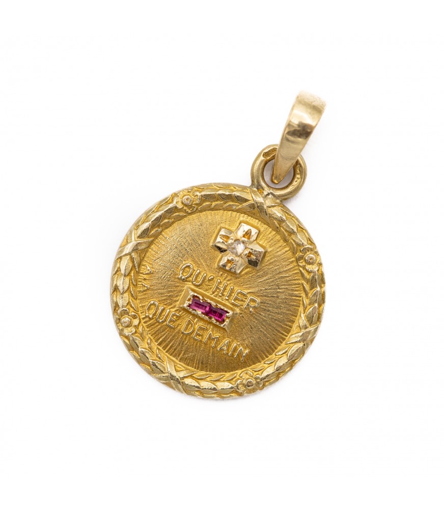 Vintage French Qu' Hier Que Demain 18k Gold Charm