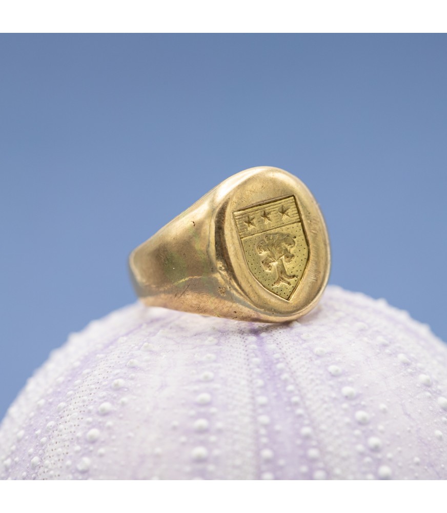 Classic Round Signet Ring - Custom Two Initials - Sterling Silver – Girati