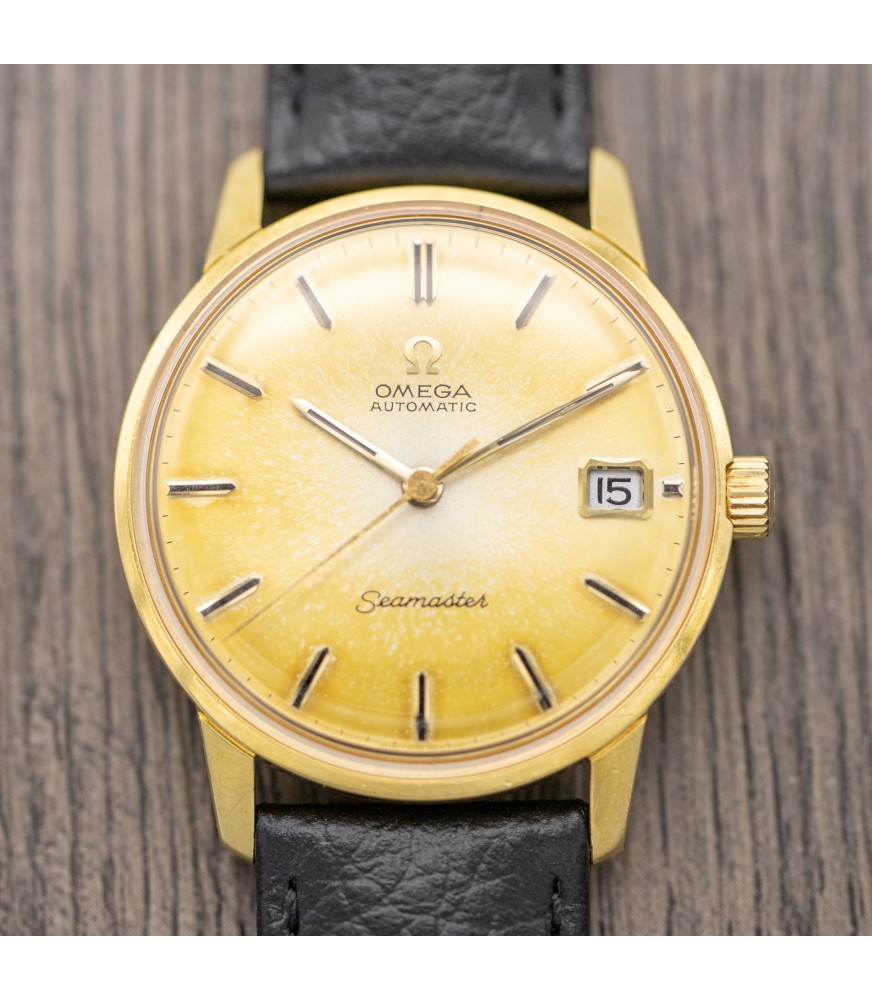 Omega Seamaster Automatic - Vintage Men's 18k Yellow Gold Dress Watch ...
