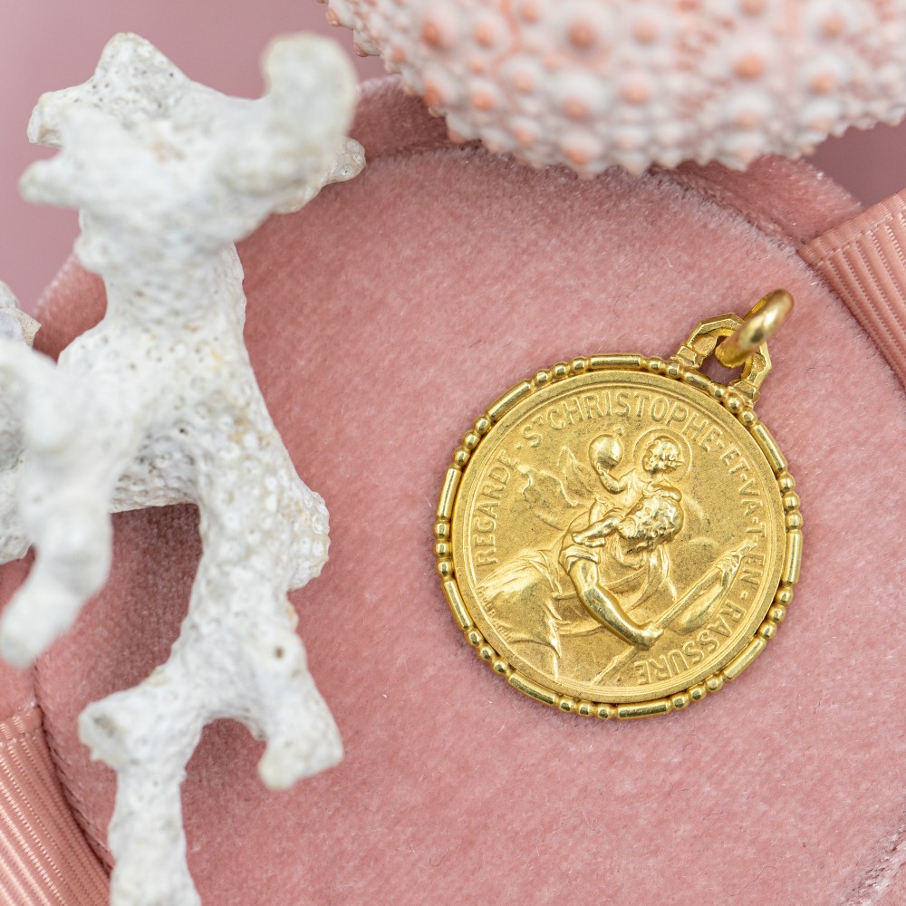 18K Art Deco Saint Christopher