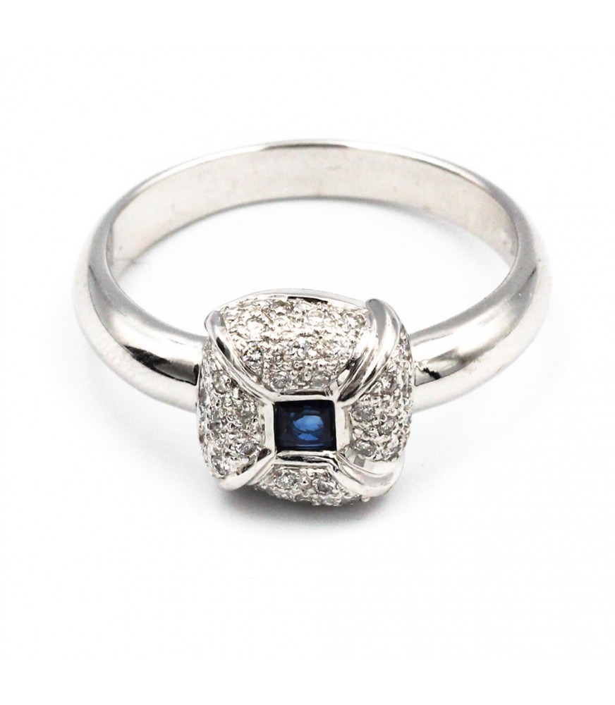 Leonore - carré sapphire flower ring.