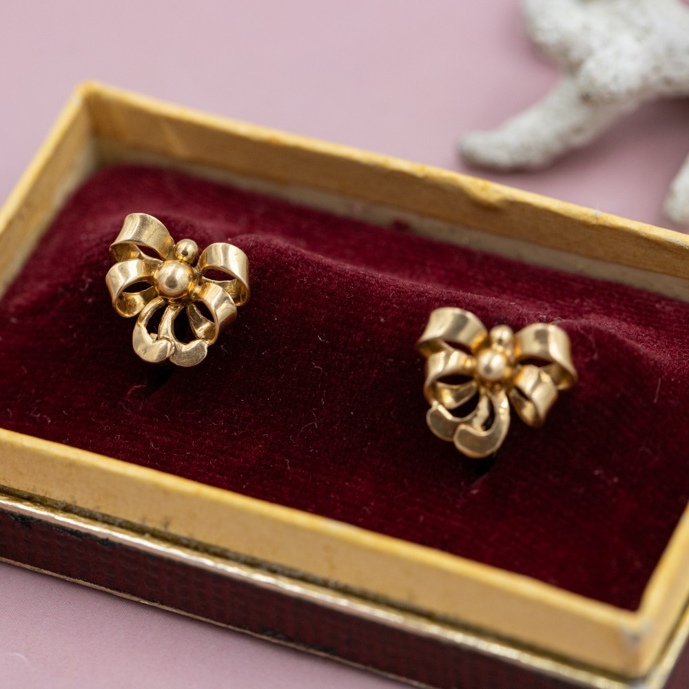 Vintage French ribbon earrings