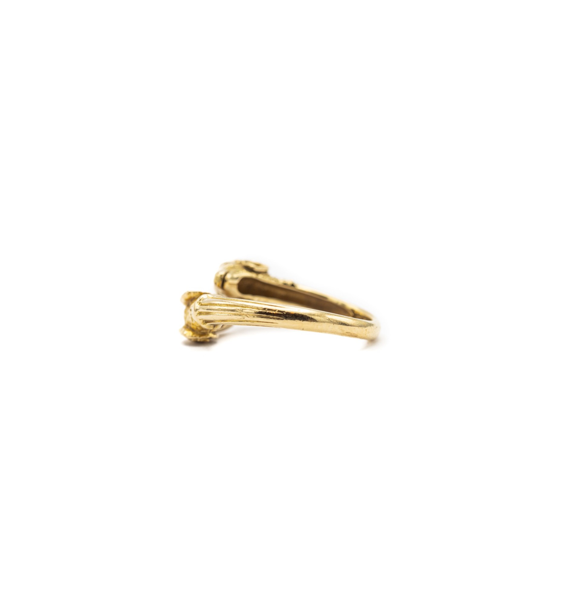 Rani - Ram head ring crafted in 18ct yellow gold