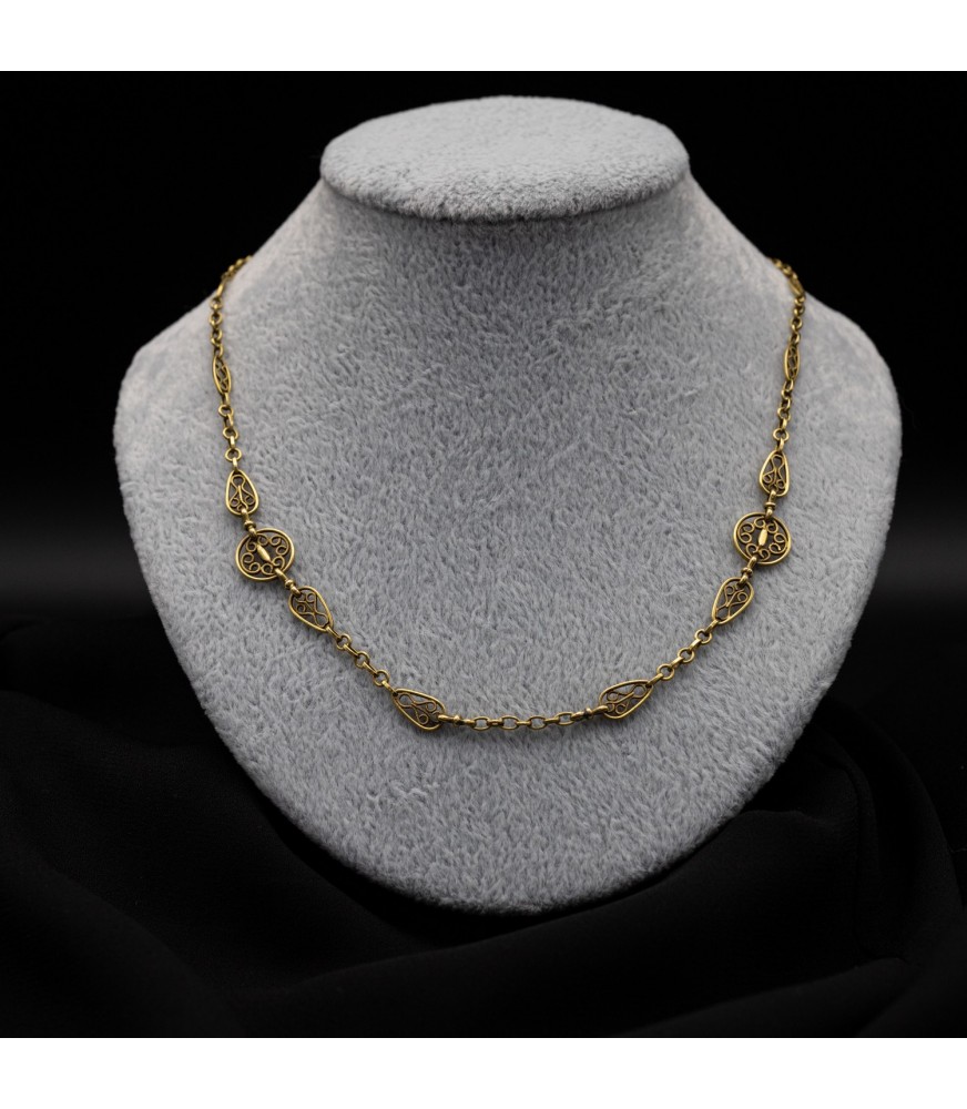 Maelle - antique sautoir necklace - French 18 ct yellow gold necklace