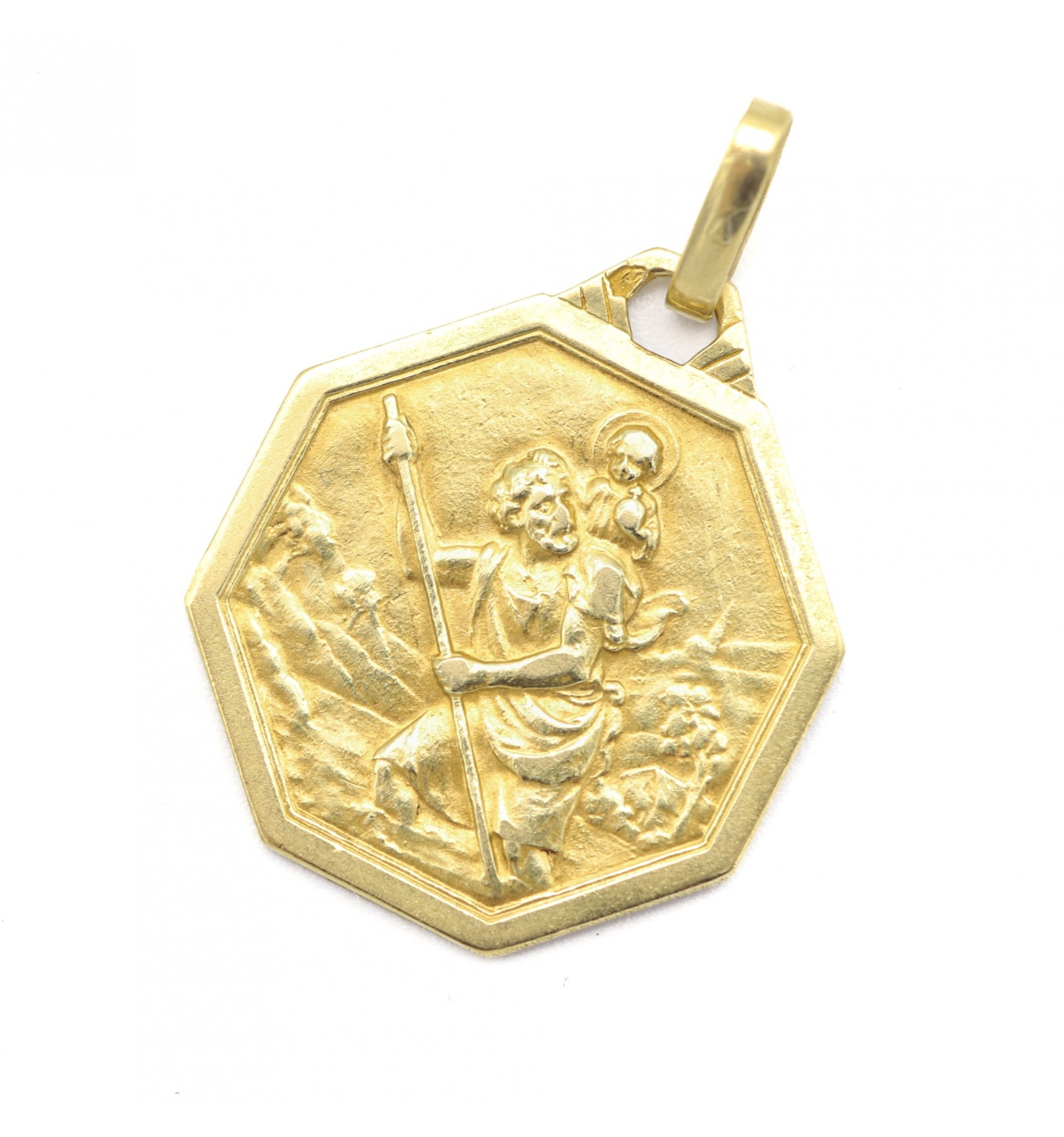 Gold Saint Christopher Necklace | 3d-mon.com