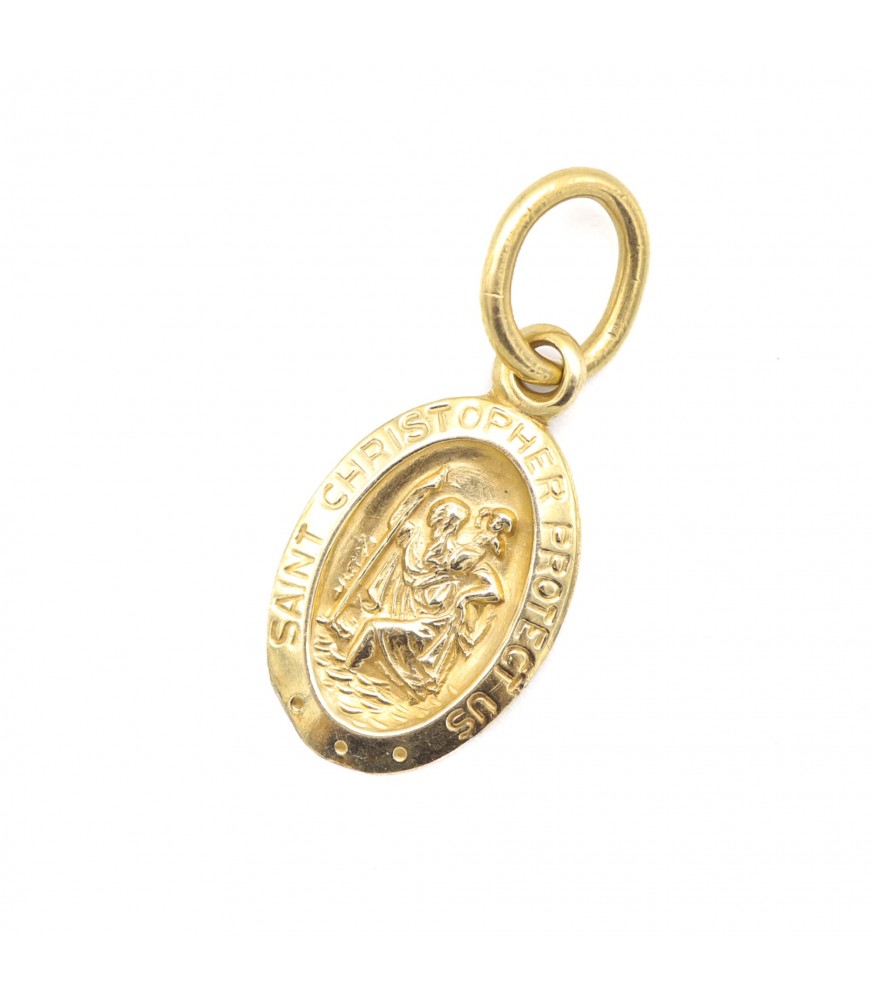 Details about   10K Gold St Christopher Medal Charm Pendant